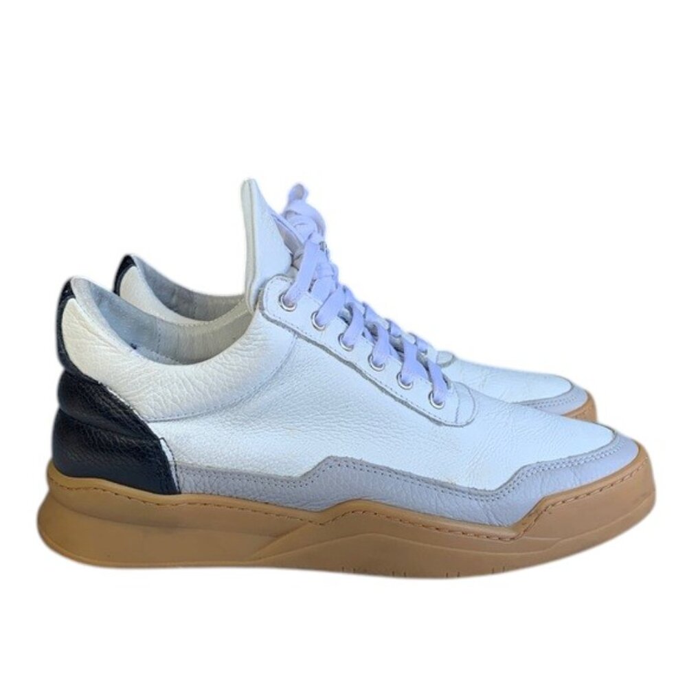 Filling Pieces Sneakers Men’s 8 White Calf‎ Leather Low Top Barneys Edition